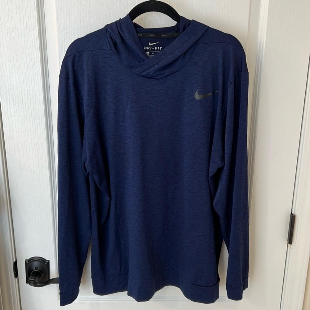 Nike Dri-Fit Hoodie with Long Sleeves in Navy Blue